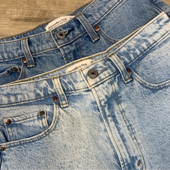 Abercrombie & Fitch 2 Shorts Mom High Rise 90s Relaxed Cut Off Denim - Picture 6 of 9